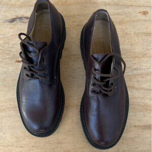 J.Crew Leather Lace Up Oxfords.Made In Italy. Brown.Rubber Sole Men’s Size 9